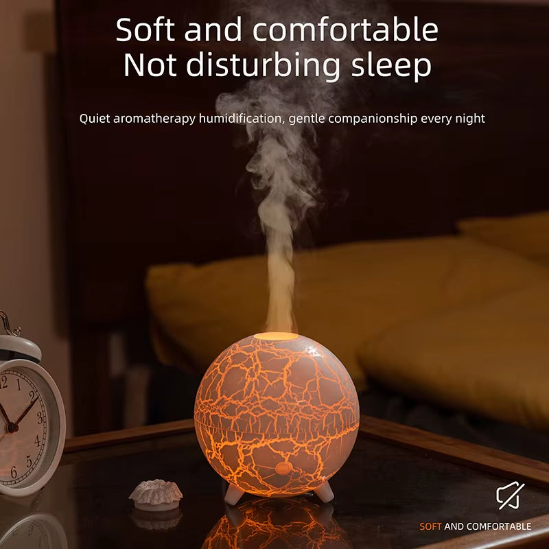 New Creative Ultrasonic Planet Aromatherapy Air Humidifier 200ML USB Spray Fragrance Essential Oil Diffuser Colorful Crack Flame