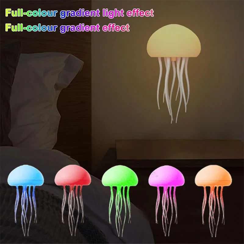 Jellyfish Lamp Model Ornament Voice Controll Touch Foot Gradient Color Jellyfish Lamp Desktop Decoration Ornament Christmas Gift