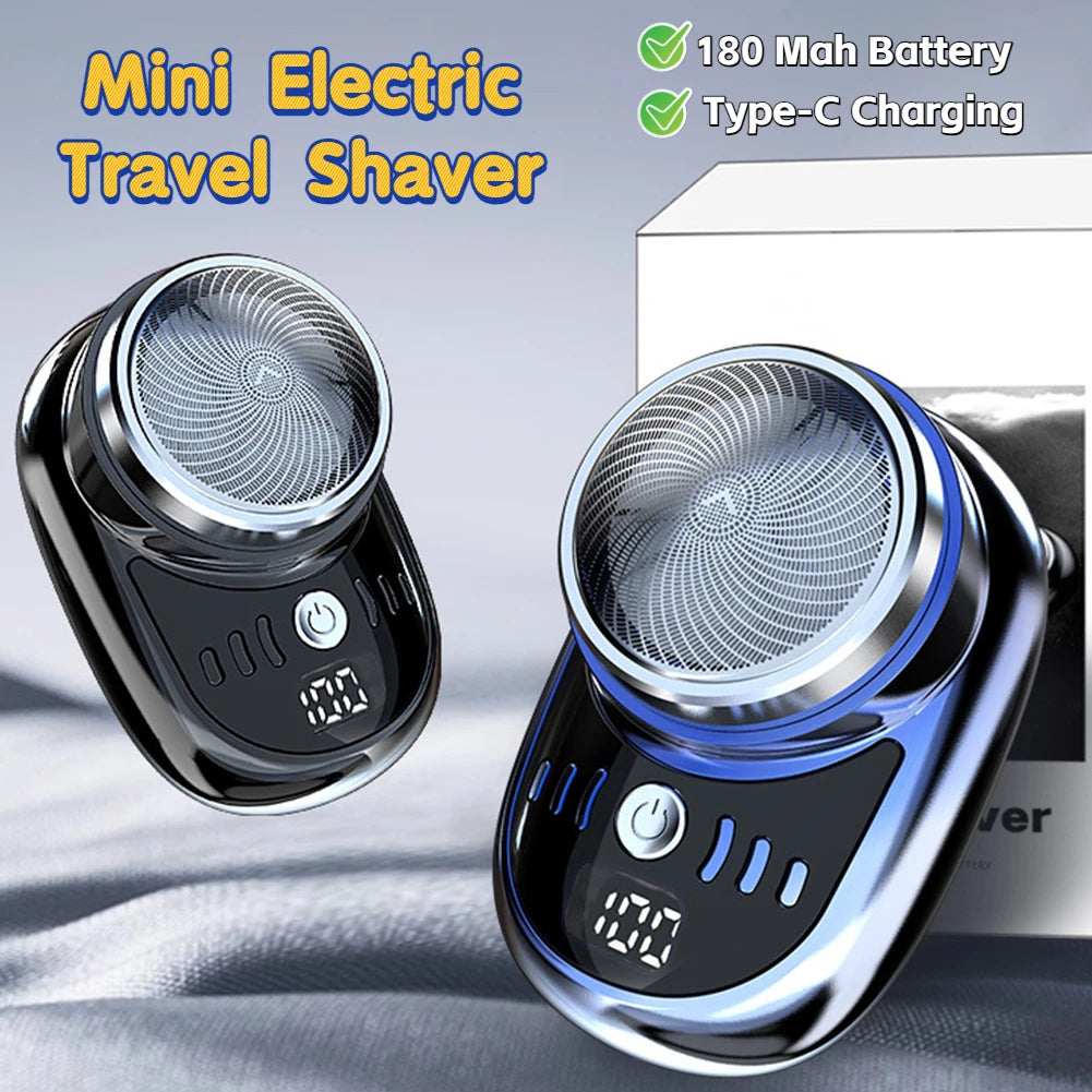 Mini Afeitadora Eléctrica De Viaje Para Hombre, Máquina De Afeitar Con Carga USB, Lavable, Para Barba Y Cara, Tama?O De Bolsil