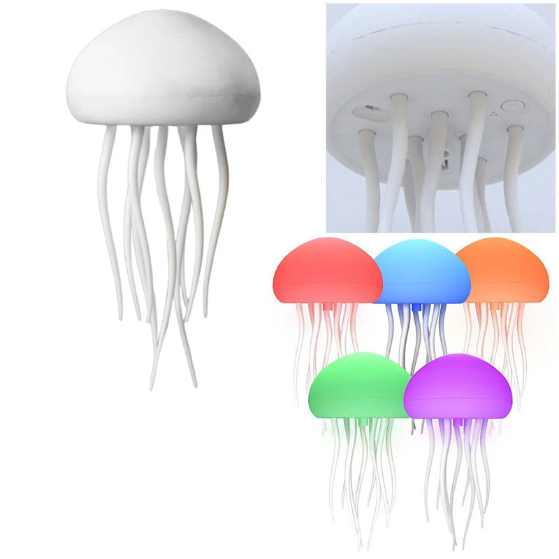 Jellyfish Lamp Model Ornament Voice Controll Touch Foot Gradient Color Jellyfish Lamp Desktop Decoration Ornament Christmas Gift