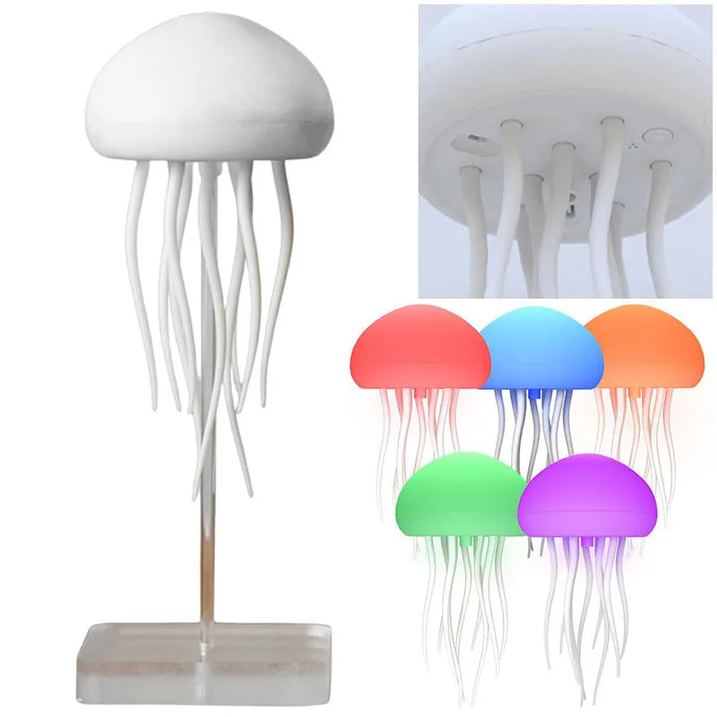 Jellyfish Lamp Model Ornament Voice Controll Touch Foot Gradient Color Jellyfish Lamp Desktop Decoration Ornament Christmas Gift