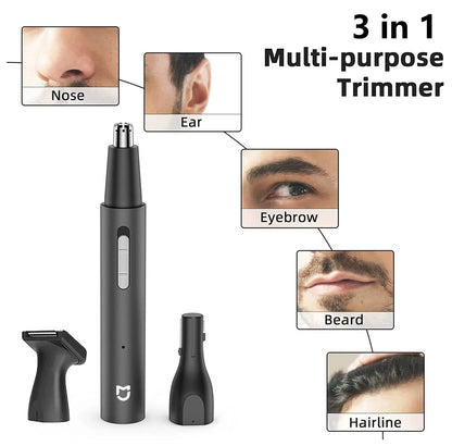 Xiaomi  Electric Nose Ear Hair Trimmer for Men Painless Rechargeable Sideburns Eyebrows Beard 3 in 1 Hair Clipper Shaver