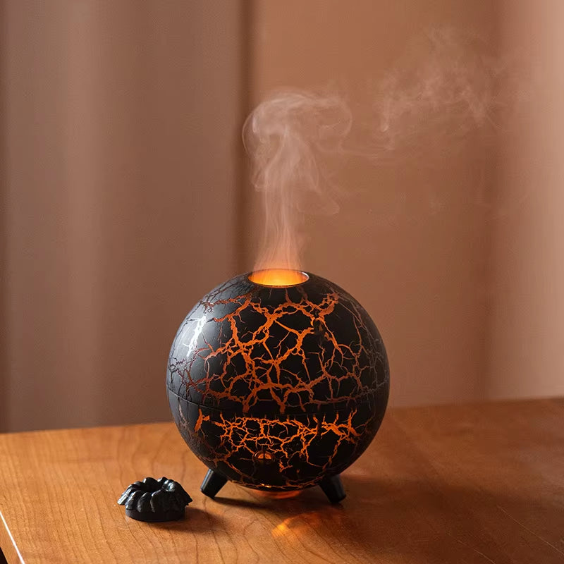 New Creative Ultrasonic Planet Aromatherapy Air Humidifier 200ML USB Spray Fragrance Essential Oil Diffuser Colorful Crack Flame