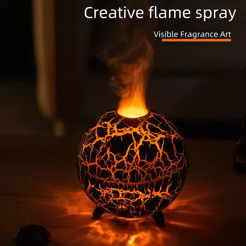 New Creative Ultrasonic Planet Aromatherapy Air Humidifier 200ML USB Spray Fragrance Essential Oil Diffuser Colorful Crack Flame