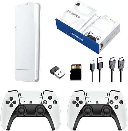 Consola de Videojuegos 4K Pro Game Stick de 64 GB con Más de 30 000 Juegos, Mando Inalámbrico Doble de 2.4 G, TV Stick de Juegos Clasicos Retro